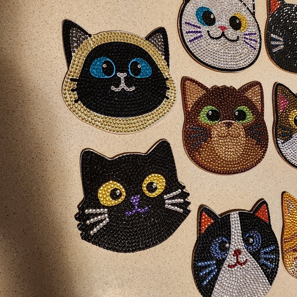 Colorful Cat Face Coasters - Picture 2 of 5